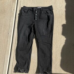 Just USA Black Cropped Button-Fly Jeans